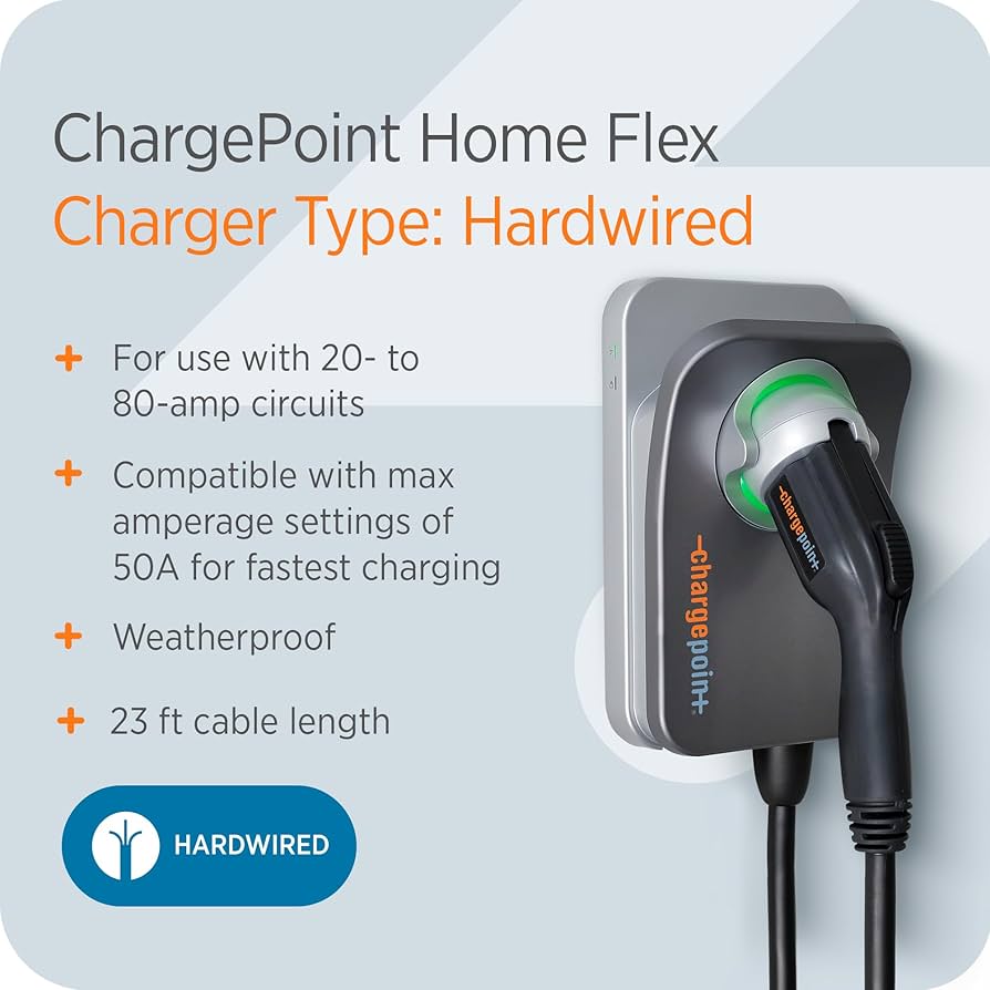 Brighte ELEKIBRUSH・ELEKILOTION ChargePoint HomeFlex Level 2 EV Charger J1772, NEMA 6-50